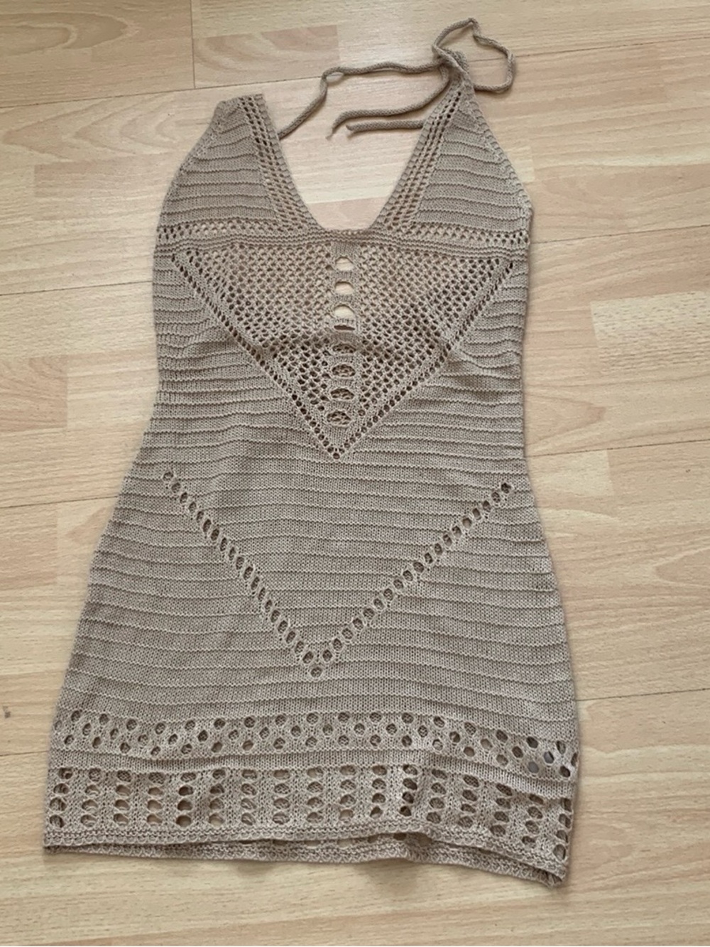 Beige Crochet cover up